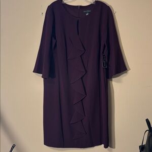 Jessica Howard Burgundy Ruffle Dress